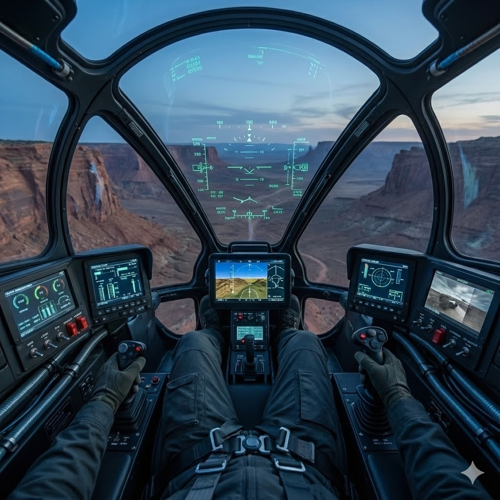 Dragonfly cockpit forward view